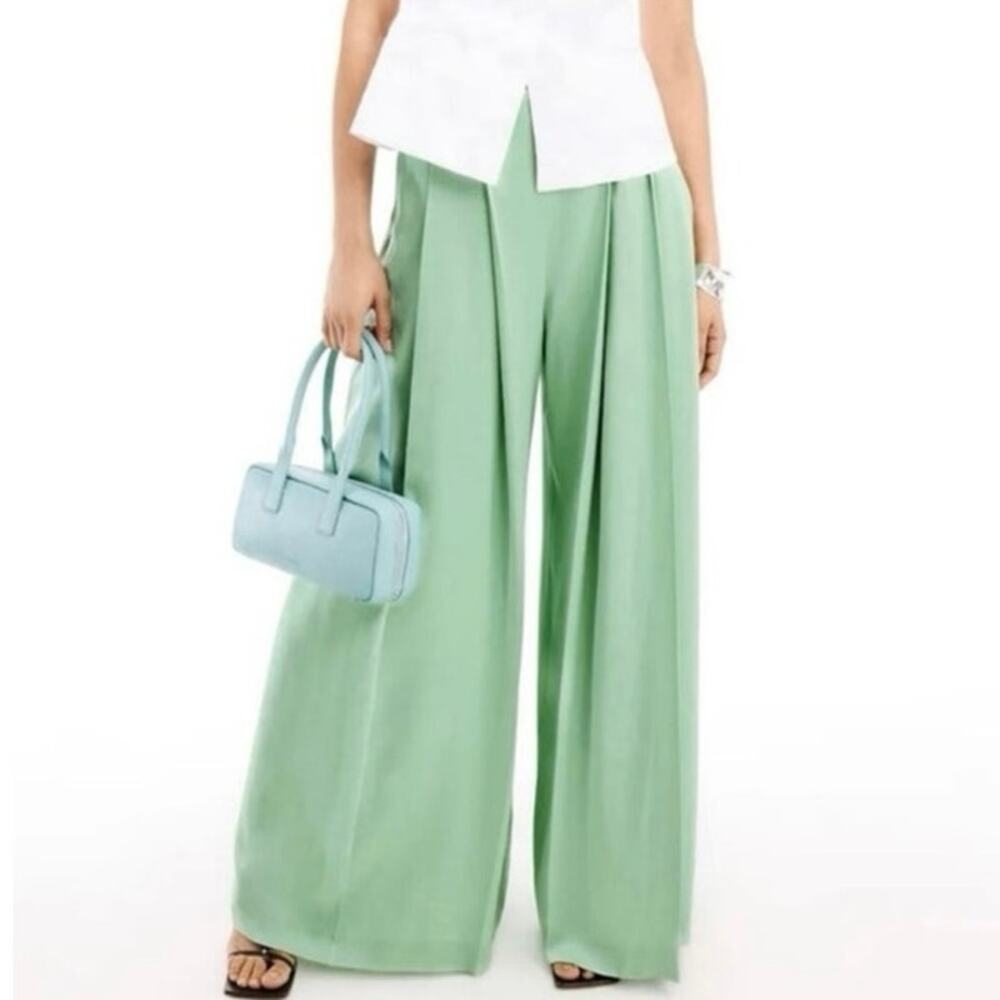 BOSS Tetosta Trousers wide leg green pants size 4
